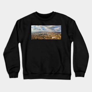 Aerial view of power plant under cloudy sky Crewneck Sweatshirt